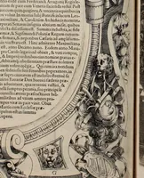 An illustration from Augustissimorum imperatorum, serenissimorum regum, atque archiducum, illustrissimorum principum, necnon comitum, baronum, nobilium, aliorumq[ue] clarissimorum virorum, qui aut ipsi cum imperio bellorum duces fuerunt, aut in iisdem præfecturis insignioribus laudabiliter functi sunt, verissimæ imagines, & rerum ab ipsis domi, forisq[ue] gestarum succinctæ descriptiones. Quorum arma, aut integra, aut horum partes, quibus induti, vsique aduersus hostem heroica facinora patrarunt, aut quorum auspiciis tàm prospera quàm aduersa fortuna res magnæ gestæ sunt, à serenissimo principe Ferdinando, archiduce Austriæ, duce Burgundiæ, comte Habspurgi & Tyrolis &c. ex omnibus ferè orbis terrarum prouinciis partim conquista, partim ab illorum hæredibus & successoribus transmissa, in celebri Ambrosianæ arcis armamentario, à sua serenitate non procul ciutate Oenipontana extructo, conspiciuntur (1601)