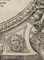 An illustration from Augustissimorum imperatorum, serenissimorum regum, atque archiducum, illustrissimorum principum, necnon comitum, baronum, nobilium, aliorumq[ue] clarissimorum virorum, qui aut ipsi cum imperio bellorum duces fuerunt, aut in iisdem præfecturis insignioribus laudabiliter functi sunt, verissimæ imagines, & rerum ab ipsis domi, forisq[ue] gestarum succinctæ descriptiones. Quorum arma, aut integra, aut horum partes, quibus induti, vsique aduersus hostem heroica facinora patrarunt, aut quorum auspiciis tàm prospera quàm aduersa fortuna res magnæ gestæ sunt, à serenissimo principe Ferdinando, archiduce Austriæ, duce Burgundiæ, comte Habspurgi & Tyrolis &c. ex omnibus ferè orbis terrarum prouinciis partim conquista, partim ab illorum hæredibus & successoribus transmissa, in celebri Ambrosianæ arcis armamentario, à sua serenitate non procul ciutate Oenipontana extructo, conspiciuntur (1601)