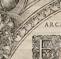 An illustration from Augustissimorum imperatorum, serenissimorum regum, atque archiducum, illustrissimorum principum, necnon comitum, baronum, nobilium, aliorumq[ue] clarissimorum virorum, qui aut ipsi cum imperio bellorum duces fuerunt, aut in iisdem præfecturis insignioribus laudabiliter functi sunt, verissimæ imagines, & rerum ab ipsis domi, forisq[ue] gestarum succinctæ descriptiones. Quorum arma, aut integra, aut horum partes, quibus induti, vsique aduersus hostem heroica facinora patrarunt, aut quorum auspiciis tàm prospera quàm aduersa fortuna res magnæ gestæ sunt, à serenissimo principe Ferdinando, archiduce Austriæ, duce Burgundiæ, comte Habspurgi & Tyrolis &c. ex omnibus ferè orbis terrarum prouinciis partim conquista, partim ab illorum hæredibus & successoribus transmissa, in celebri Ambrosianæ arcis armamentario, à sua serenitate non procul ciutate Oenipontana extructo, conspiciuntur (1601)