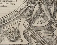 Picture 206 of 262 from Augustissimorum imperatorum, serenissimorum regum, atque archiducum, illustrissimorum principum, necnon comitum, baronum, nobilium, aliorumq[ue] clarissimorum virorum, qui aut ipsi cum imperio bellorum duces fuerunt, aut in iisdem præfecturis insignioribus laudabiliter functi sunt, verissimæ imagines, & rerum ab ipsis domi, forisq[ue] gestarum succinctæ descriptiones. Quorum arma, aut integra, aut horum partes, quibus induti, vsique aduersus hostem heroica facinora patrarunt, aut quorum auspiciis tàm prospera quàm aduersa fortuna res magnæ gestæ sunt, à serenissimo principe Ferdinando, archiduce Austriæ, duce Burgundiæ, comte Habspurgi & Tyrolis &c. ex omnibus ferè orbis terrarum prouinciis partim conquista, partim ab illorum hæredibus & successoribus transmissa, in celebri Ambrosianæ arcis armamentario, à sua serenitate non procul ciutate Oenipontana extructo, conspiciuntur (1601), leaf 211