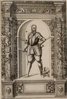 Picture 226 of 262 from Augustissimorum imperatorum, serenissimorum regum, atque archiducum, illustrissimorum principum, necnon comitum, baronum, nobilium, aliorumq[ue] clarissimorum virorum, qui aut ipsi cum imperio bellorum duces fuerunt, aut in iisdem præfecturis insignioribus laudabiliter functi sunt, verissimæ imagines, & rerum ab ipsis domi, forisq[ue] gestarum succinctæ descriptiones. Quorum arma, aut integra, aut horum partes, quibus induti, vsique aduersus hostem heroica facinora patrarunt, aut quorum auspiciis tàm prospera quàm aduersa fortuna res magnæ gestæ sunt, à serenissimo principe Ferdinando, archiduce Austriæ, duce Burgundiæ, comte Habspurgi & Tyrolis &c. ex omnibus ferè orbis terrarum prouinciis partim conquista, partim ab illorum hæredibus & successoribus transmissa, in celebri Ambrosianæ arcis armamentario, à sua serenitate non procul ciutate Oenipontana extructo, conspiciuntur (1601), leaf 226