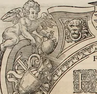 An illustration from Augustissimorum imperatorum, serenissimorum regum, atque archiducum, illustrissimorum principum, necnon comitum, baronum, nobilium, aliorumq[ue] clarissimorum virorum, qui aut ipsi cum imperio bellorum duces fuerunt, aut in iisdem præfecturis insignioribus laudabiliter functi sunt, verissimæ imagines, & rerum ab ipsis domi, forisq[ue] gestarum succinctæ descriptiones. Quorum arma, aut integra, aut horum partes, quibus induti, vsique aduersus hostem heroica facinora patrarunt, aut quorum auspiciis tàm prospera quàm aduersa fortuna res magnæ gestæ sunt, à serenissimo principe Ferdinando, archiduce Austriæ, duce Burgundiæ, comte Habspurgi & Tyrolis &c. ex omnibus ferè orbis terrarum prouinciis partim conquista, partim ab illorum hæredibus & successoribus transmissa, in celebri Ambrosianæ arcis armamentario, à sua serenitate non procul ciutate Oenipontana extructo, conspiciuntur (1601)