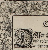 An illustration from Augustissimorum imperatorum, serenissimorum regum, atque archiducum, illustrissimorum principum, necnon comitum, baronum, nobilium, aliorumq[ue] clarissimorum virorum, qui aut ipsi cum imperio bellorum duces fuerunt, aut in iisdem præfecturis insignioribus laudabiliter functi sunt, verissimæ imagines, & rerum ab ipsis domi, forisq[ue] gestarum succinctæ descriptiones. Quorum arma, aut integra, aut horum partes, quibus induti, vsique aduersus hostem heroica facinora patrarunt, aut quorum auspiciis tàm prospera quàm aduersa fortuna res magnæ gestæ sunt, à serenissimo principe Ferdinando, archiduce Austriæ, duce Burgundiæ, comte Habspurgi & Tyrolis &c. ex omnibus ferè orbis terrarum prouinciis partim conquista, partim ab illorum hæredibus & successoribus transmissa, in celebri Ambrosianæ arcis armamentario, à sua serenitate non procul ciutate Oenipontana extructo, conspiciuntur (1601)