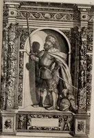 Picture 51 of 262 from Augustissimorum imperatorum, serenissimorum regum, atque archiducum, illustrissimorum principum, necnon comitum, baronum, nobilium, aliorumq[ue] clarissimorum virorum, qui aut ipsi cum imperio bellorum duces fuerunt, aut in iisdem præfecturis insignioribus laudabiliter functi sunt, verissimæ imagines, & rerum ab ipsis domi, forisq[ue] gestarum succinctæ descriptiones. Quorum arma, aut integra, aut horum partes, quibus induti, vsique aduersus hostem heroica facinora patrarunt, aut quorum auspiciis tàm prospera quàm aduersa fortuna res magnæ gestæ sunt, à serenissimo principe Ferdinando, archiduce Austriæ, duce Burgundiæ, comte Habspurgi & Tyrolis &c. ex omnibus ferè orbis terrarum prouinciis partim conquista, partim ab illorum hæredibus & successoribus transmissa, in celebri Ambrosianæ arcis armamentario, à sua serenitate non procul ciutate Oenipontana extructo, conspiciuntur (1601), leaf 50