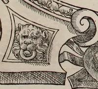 An illustration from Augustissimorum imperatorum, serenissimorum regum, atque archiducum, illustrissimorum principum, necnon comitum, baronum, nobilium, aliorumq[ue] clarissimorum virorum, qui aut ipsi cum imperio bellorum duces fuerunt, aut in iisdem præfecturis insignioribus laudabiliter functi sunt, verissimæ imagines, & rerum ab ipsis domi, forisq[ue] gestarum succinctæ descriptiones. Quorum arma, aut integra, aut horum partes, quibus induti, vsique aduersus hostem heroica facinora patrarunt, aut quorum auspiciis tàm prospera quàm aduersa fortuna res magnæ gestæ sunt, à serenissimo principe Ferdinando, archiduce Austriæ, duce Burgundiæ, comte Habspurgi & Tyrolis &c. ex omnibus ferè orbis terrarum prouinciis partim conquista, partim ab illorum hæredibus & successoribus transmissa, in celebri Ambrosianæ arcis armamentario, à sua serenitate non procul ciutate Oenipontana extructo, conspiciuntur (1601)