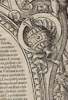 Picture 63 of 262 from Augustissimorum imperatorum, serenissimorum regum, atque archiducum, illustrissimorum principum, necnon comitum, baronum, nobilium, aliorumq[ue] clarissimorum virorum, qui aut ipsi cum imperio bellorum duces fuerunt, aut in iisdem præfecturis insignioribus laudabiliter functi sunt, verissimæ imagines, & rerum ab ipsis domi, forisq[ue] gestarum succinctæ descriptiones. Quorum arma, aut integra, aut horum partes, quibus induti, vsique aduersus hostem heroica facinora patrarunt, aut quorum auspiciis tàm prospera quàm aduersa fortuna res magnæ gestæ sunt, à serenissimo principe Ferdinando, archiduce Austriæ, duce Burgundiæ, comte Habspurgi & Tyrolis &c. ex omnibus ferè orbis terrarum prouinciis partim conquista, partim ab illorum hæredibus & successoribus transmissa, in celebri Ambrosianæ arcis armamentario, à sua serenitate non procul ciutate Oenipontana extructo, conspiciuntur (1601), leaf 59