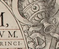 An illustration from Augustissimorum imperatorum, serenissimorum regum, atque archiducum, illustrissimorum principum, necnon comitum, baronum, nobilium, aliorumq[ue] clarissimorum virorum, qui aut ipsi cum imperio bellorum duces fuerunt, aut in iisdem præfecturis insignioribus laudabiliter functi sunt, verissimæ imagines, & rerum ab ipsis domi, forisq[ue] gestarum succinctæ descriptiones. Quorum arma, aut integra, aut horum partes, quibus induti, vsique aduersus hostem heroica facinora patrarunt, aut quorum auspiciis tàm prospera quàm aduersa fortuna res magnæ gestæ sunt, à serenissimo principe Ferdinando, archiduce Austriæ, duce Burgundiæ, comte Habspurgi & Tyrolis &c. ex omnibus ferè orbis terrarum prouinciis partim conquista, partim ab illorum hæredibus & successoribus transmissa, in celebri Ambrosianæ arcis armamentario, à sua serenitate non procul ciutate Oenipontana extructo, conspiciuntur (1601)