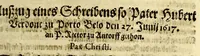 An illustration from Auss America, das ist, auss der Newen Welt. : Vnderschidlicher Schreiben Extract, von den Jaren 1616. 1617. 1618. Was Gestalt acht Patres Societatis vnd zwo andere Ordenspersonen, von dess christlichen Glaubens wegen ihr Blut vergossen. Was auch sonst die Patres Societatis Gott zu Ehren, vnnd zu Aussbreittung seines heiligsten Namens, auff sich genommen. (1620)