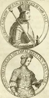 An illustration from Aquila Austriaca, sub qua imperatores Austriaci ab Alberto II honorifico vsquè ad Ferdinandum III & IV Occidentis imperatorem L : elogiis, hieroglyphicis, numismatibus, insignibus, symbolis, imaginibus antiquis ad viuum exhibentur exculpti, & longa historiarum serie exarati : vt nihil relictum sit, quod prisci vel hodierni habeant annales, sed diplomata, leges, indulta, genealogiae, donationes, priuilegia offeruntur congesta : inseruntur et regum principumque imagines, nummi honorarij, castrenses, triumphales, votiui, missiles, &c. qui sanguine, foedere, bello imperatoribus iuncti, occurrunt in opere : subijcitur cuique caesarum appendix symbolica, sacrolegalis, & historicopolitica, in qua symbolis & hieroglyphicis, aere affabrè exculptis, pinguntur, & explanantur (1679)