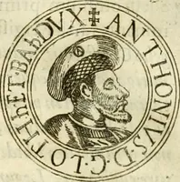 An illustration from Aquila Austriaca, sub qua imperatores Austriaci ab Alberto II honorifico vsquè ad Ferdinandum III & IV Occidentis imperatorem L : elogiis, hieroglyphicis, numismatibus, insignibus, symbolis, imaginibus antiquis ad viuum exhibentur exculpti, & longa historiarum serie exarati : vt nihil relictum sit, quod prisci vel hodierni habeant annales, sed diplomata, leges, indulta, genealogiae, donationes, priuilegia offeruntur congesta : inseruntur et regum principumque imagines, nummi honorarij, castrenses, triumphales, votiui, missiles, &c. qui sanguine, foedere, bello imperatoribus iuncti, occurrunt in opere : subijcitur cuique caesarum appendix symbolica, sacrolegalis, & historicopolitica, in qua symbolis & hieroglyphicis, aere affabrè exculptis, pinguntur, & explanantur (1679)