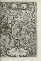 An illustration from Austriaci Caesares Mariae Annae, magni caes[ar]is Ferd[inan]di III filiae, maximi regum Phil[i]pi IV sponsae, potentiss[im]ae Hispanae mon[ar]chiae regin[a]e, in dotale auspicium infantis monarchae totiusq[ue] sereniss[im]ae posteritatis exhibiti (1649)