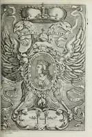 An illustration from Austriaci Caesares Mariae Annae, magni caes[ar]is Ferd[inan]di III filiae, maximi regum Phil[i]pi IV sponsae, potentiss[im]ae Hispanae mon[ar]chiae regin[a]e, in dotale auspicium infantis monarchae totiusq[ue] sereniss[im]ae posteritatis exhibiti (1649)