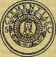 An illustration from Avgvstarvm imagines aereis formis expressae : vitae quoque carundem breuiter enarratae, signorum etiam, quae in posteriori parte numismatũ efficta sũt, ratio explicata (1558)