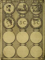 An illustration from Avgvstarvm imagines aereis formis expressae : vitae quoque carundem breuiter enarratae, signorum etiam, quae in posteriori parte numismatũ efficta sũt, ratio explicata (1558)