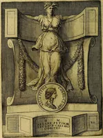 An illustration from Avgvstarvm imagines aereis formis expressae : vitae quoque carundem breuiter enarratae, signorum etiam, quae in posteriori parte numismatũ efficta sũt, ratio explicata (1558)