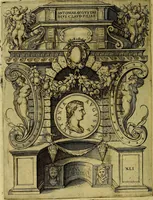 An illustration from Avgvstarvm imagines aereis formis expressae : vitae quoque carundem breuiter enarratae, signorum etiam, quae in posteriori parte numismatũ efficta sũt, ratio explicata (1558)