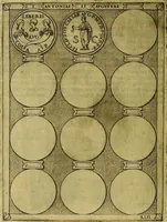 An illustration from Avgvstarvm imagines aereis formis expressae : vitae quoque carundem breuiter enarratae, signorum etiam, quae in posteriori parte numismatũ efficta sũt, ratio explicata (1558)