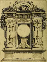 An illustration from Avgvstarvm imagines aereis formis expressae : vitae quoque carundem breuiter enarratae, signorum etiam, quae in posteriori parte numismatũ efficta sũt, ratio explicata (1558)
