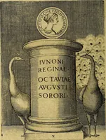 Picture 12 of 86 from Avgvstarvm imagines aereis formis expressae : vitae quoque carundem breuiter enarratae, signorum etiam, quae in posteriori parte numismatũ efficta sũt, ratio explicata (1558), leaf 45
