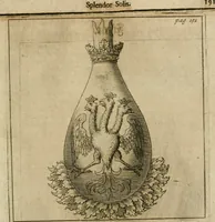 An illustration from Avrevm vellvs, oder, Guldin Schatz und Kunst-Kammer : darinnen der aller fürnemisten, fürtreffenlichsten, ausserlesenesten, herrlichisten und bewehrtesten Auctorum Schrifften und Bücher, aufs dem gar uralten Schatz der uberblibnen, verborgnen, hinderhaltenen Reliquien und Monumenten der Aegyptiorum, Arabum, Chaldaeorum & Assyriorum Königen und Weysen (1708)