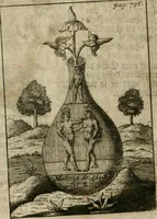 An illustration from Avrevm vellvs, oder, Guldin Schatz und Kunst-Kammer : darinnen der aller fürnemisten, fürtreffenlichsten, ausserlesenesten, herrlichisten und bewehrtesten Auctorum Schrifften und Bücher, aufs dem gar uralten Schatz der uberblibnen, verborgnen, hinderhaltenen Reliquien und Monumenten der Aegyptiorum, Arabum, Chaldaeorum & Assyriorum Königen und Weysen (1708)