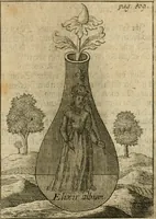 An illustration from Avrevm vellvs, oder, Guldin Schatz und Kunst-Kammer : darinnen der aller fürnemisten, fürtreffenlichsten, ausserlesenesten, herrlichisten und bewehrtesten Auctorum Schrifften und Bücher, aufs dem gar uralten Schatz der uberblibnen, verborgnen, hinderhaltenen Reliquien und Monumenten der Aegyptiorum, Arabum, Chaldaeorum & Assyriorum Königen und Weysen (1708)