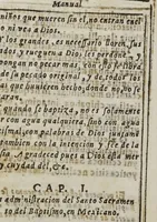 An illustration from Manval mexicano, de la administracion de los santos Sacramentos, conforme al Manual Toledano. Compuesto en la lengua Mexicana (1634)