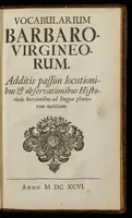 An illustration from Lutheri Catechismus öfwersatt på American-Virginiske språket (1696)