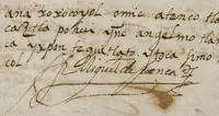 An illustration from Libro donde se asientan los que se mueren en este pueblo de Tepexic desde marc̦o de 1605 en adelante (1605)