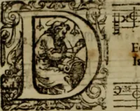 An illustration from Ayres and dialogues, : for one, two, and three voyces (1653)