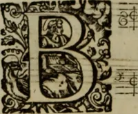An illustration from Ayres and dialogues, : for one, two, and three voyces (1653)