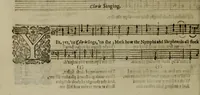 An illustration from Ayres and dialogues, : for one, two, and three voyces (1653)