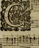 An illustration from Ayres and dialogues, : for one, two, and three voyces (1653)