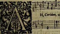 An illustration from Ayres and dialogues, : for one, two, and three voyces (1653)