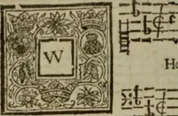An illustration from Ayres and dialogues, : for one, two, and three voyces (1653)