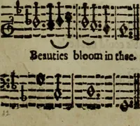 An illustration from Ayres and dialogues, : for one, two, and three voyces (1653)