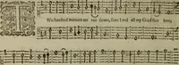 An illustration from Ayres and dialogues, : for one, two, and three voyces (1653)