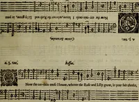 An illustration from Ayres and dialogues, : for one, two, and three voyces (1653)