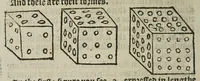 An illustration from The whetstone of witte, whiche is the seconde parte of arithmetike: containyng thextraction of rootes: the cossike practise, with the rule of Equation: and the woorkes of surde nombers (1557)
