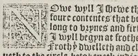 An illustration from Here begynneth the seynge of urynes and of all the coloures that urynes be of, wyth the medicynes annexed to every uryne, and every uryne his urynall muche profytable for every man to knowe (1562)