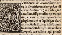 An illustration from Andreae Thurini Pisciensis, medici apostolici, ad Matth[ae]um Curtiu[m] Ticinen[sem]. De vena in curatione pleuritidos incidenda ... epistola eruditissima (1528)