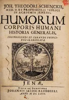 An illustration from Joh. Theodori Schenckii, Med. D. et Professoris Publici in Academia Jenensi, Humorum corporis humani historia generalis, cognoscendi et curandi principiis illustrata (1663)