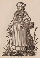 Picture 16 of 26 from Im Frauwenzimmer Wirt vermeldt von allerley schönen Kleidungen unnd Trachten der Weiber, hohes und niders Stands, wie Man fast an allen Orten geschmückt unnd gezieret ist ... Sampt einer kurtzen Beschreibung durch den wolgelehrten Thrasibulum Torrentinum Mutislariensem allen ehrliebenden Frauwen und Jungfrauwen zu ehren in Rheimem verfasst (1586), leaf 111