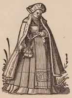 Picture 3 of 26 from Im Frauwenzimmer Wirt vermeldt von allerley schönen Kleidungen unnd Trachten der Weiber, hohes und niders Stands, wie Man fast an allen Orten geschmückt unnd gezieret ist ... Sampt einer kurtzen Beschreibung durch den wolgelehrten Thrasibulum Torrentinum Mutislariensem allen ehrliebenden Frauwen und Jungfrauwen zu ehren in Rheimem verfasst (1586), leaf 55