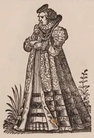 Picture 7 of 26 from Im Frauwenzimmer Wirt vermeldt von allerley schönen Kleidungen unnd Trachten der Weiber, hohes und niders Stands, wie Man fast an allen Orten geschmückt unnd gezieret ist ... Sampt einer kurtzen Beschreibung durch den wolgelehrten Thrasibulum Torrentinum Mutislariensem allen ehrliebenden Frauwen und Jungfrauwen zu ehren in Rheimem verfasst (1586), leaf 79