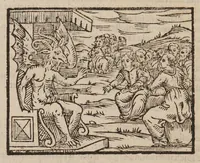 An illustration from Compendium maleficarum ex quo nefandissima in genus humanum opera venefica, ac ad illa vitanda remedia conspiciuntur ... (1626)