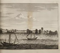 An illustration from Reizen van Cornelis de Bruyn, door de vermaardste deelen van Klein Asia, de eylanden Scio, Rhodus, Cyprus, Metelino, Stanchio, &c. mitsgaders de voornaamste steden van Ægypten, Syrien en Palestina, verrijkt met meer als 200 kopere konstplaaten. Vertoonende de beroemdste landschappen, steden, &c. alles door den autheur selfs na het leven afgetekend (1698)