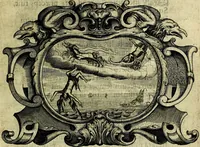 An illustration from Basilica sapientiae septem columnis insistens Reverendissimis, Adm: Reverendis, Religiosis, Praenobilibus, Nobilibus, ac Eruditis DD. AA. LL. & Philosophiae Baccalaureis, cum e literario Philosophici certamnins stadio victores in antiquissimae ac celeberrimae Universitatis Viennensis Theatro Academico primam daphnem largiente R. P. Ioanne Pfleger.. (1651)