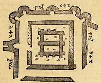 An illustration from Batavia illustrata, seu De Batavorum insula, Hollandia, Zelandia, Frisia, territorio Traiectensi et Gelria, : scriptores varij notae melioris, nunc primùm collecti, simulqúe editi. (1609)