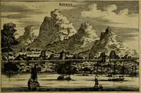 An illustration from Legatio Batavica ad magnum Tartariae chamum Sungteium, modernum Sinae imperatorem : historiarum narratione, quae legatis in provinciis Quantung, Kiangsi, Nanking, Xantung, Peking, & aula imperatoriâ ab anno 1655 ad annum 1657 obtigerunt, ut & ardua Sinensium in bello Tartarico fortunâ, provinciarum accurata geographia, urbium delineatione, nec non artis & naturae miraculis ex animalium, vegetabilium, mineralium genere per centum & quinquaginta aeneas figuras passim illustrata & conscripta vernacule (1668)